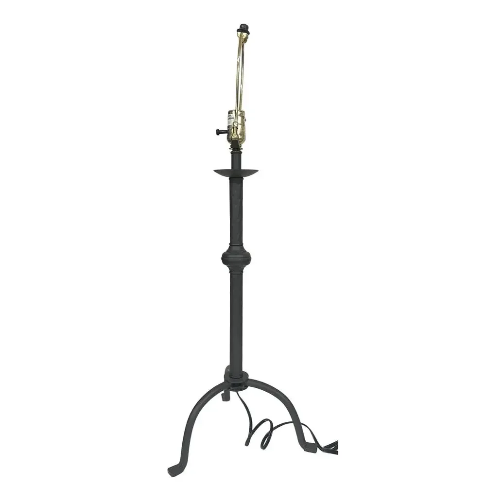 Pottery Barn Iron Tripod Table Lamp Three-Leg Black Modern Minimalist Design 30”